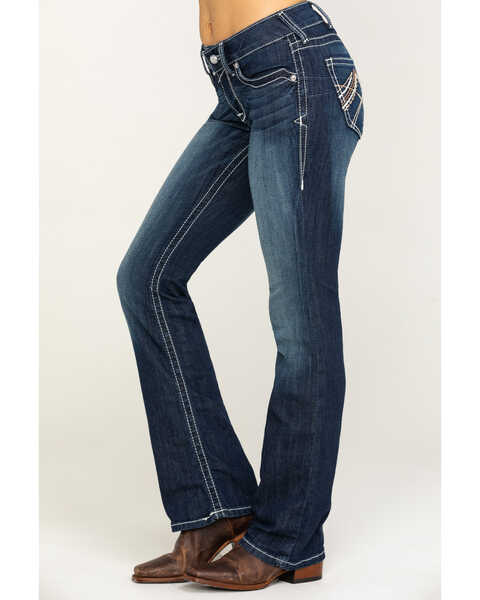 Image #4 - Ariat Women's Rosy Whipstitch Boot Cut Jeans, Blue, hi-res