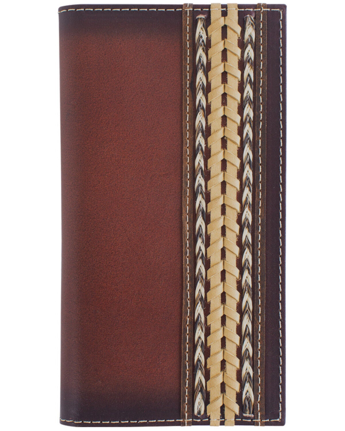Cody James Men's Braided Horsehair Leather Rodeo Wallet, Brown, hi-res