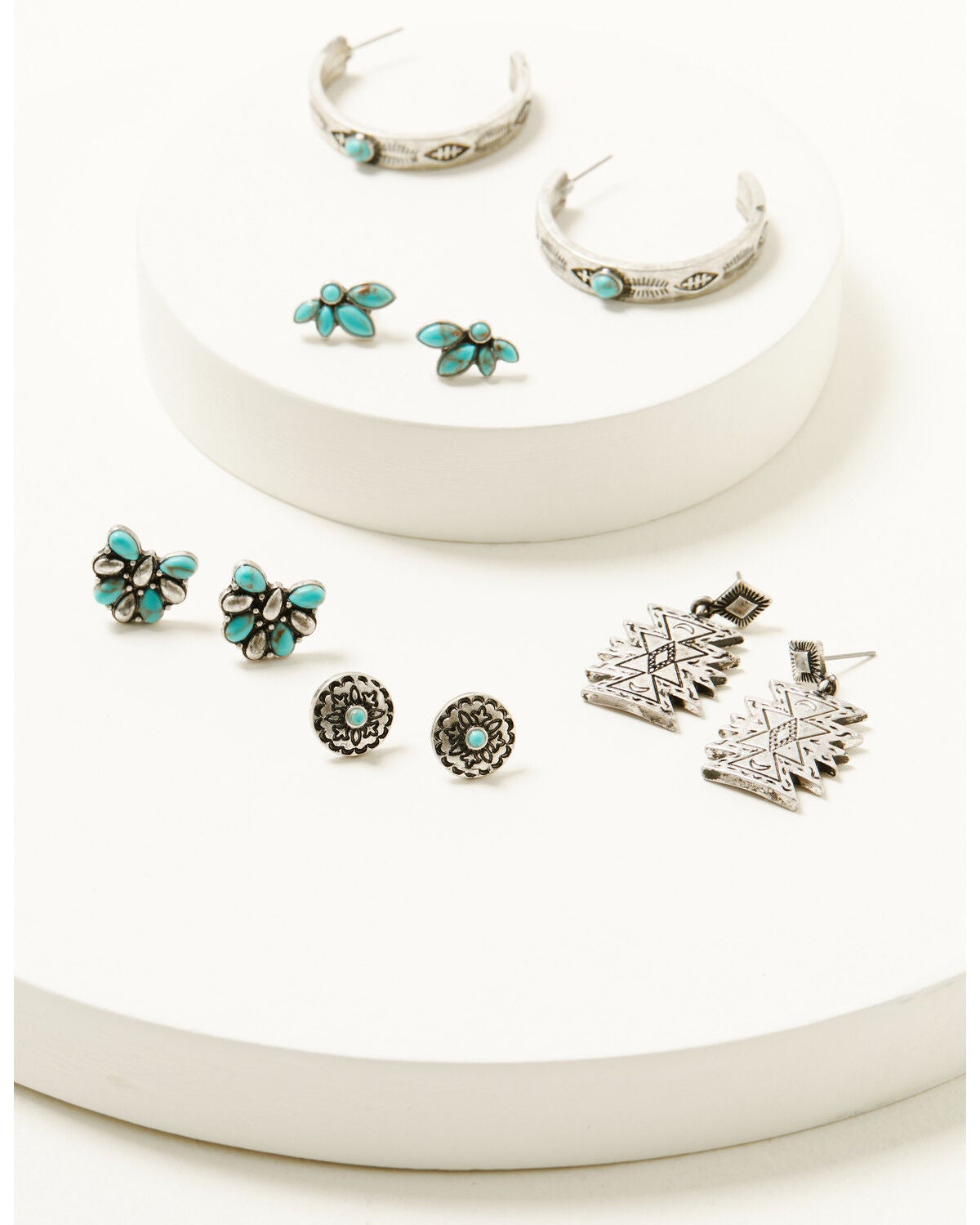 Shyanne Women's Wildheart Southwestern Hoop Earring Set - 5 Piece, Turquoise, hi-res