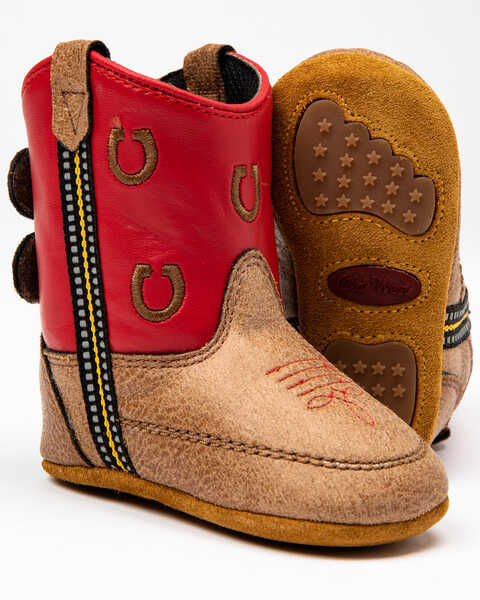 Cody James Infant Boys' Horseshoe Poppet Western Boots, Red, hi-res