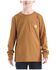 Image #1 - Carhartt Little Boys' Logo Pocket Long Sleeve T-Shirt, Brown, hi-res