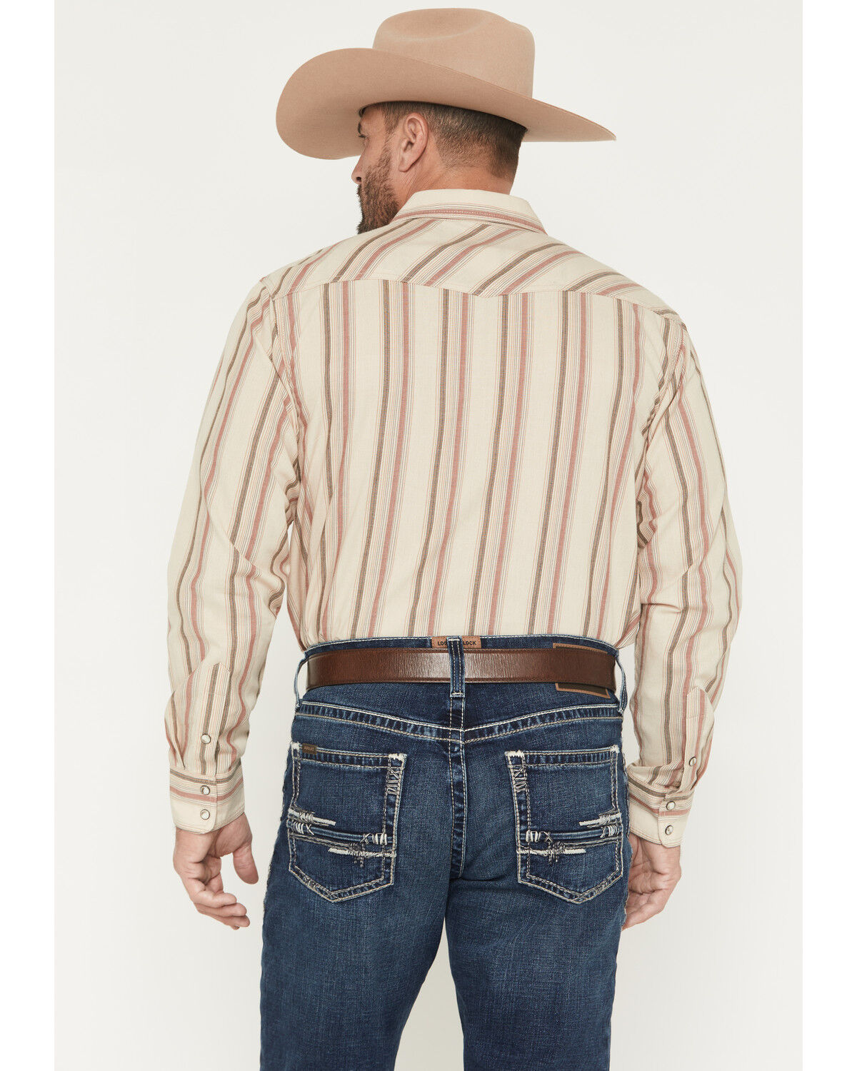 Image #4 - Ariat Men's Hines Retro Striped Long Sleeve Snap Western Shirt, Off White, hi-res