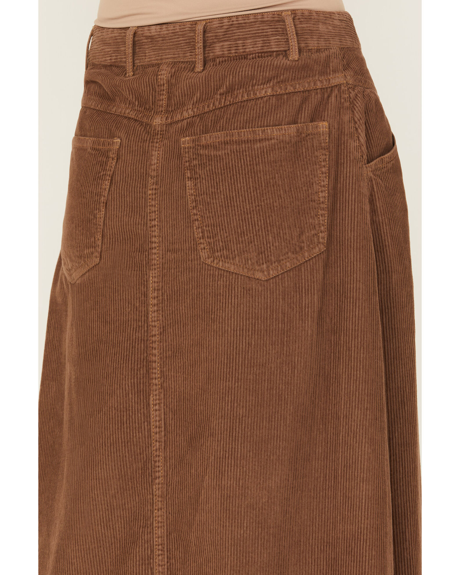 Free People Women s Come As You Are Corduroy Maxi Skirt Chocolate Size 6