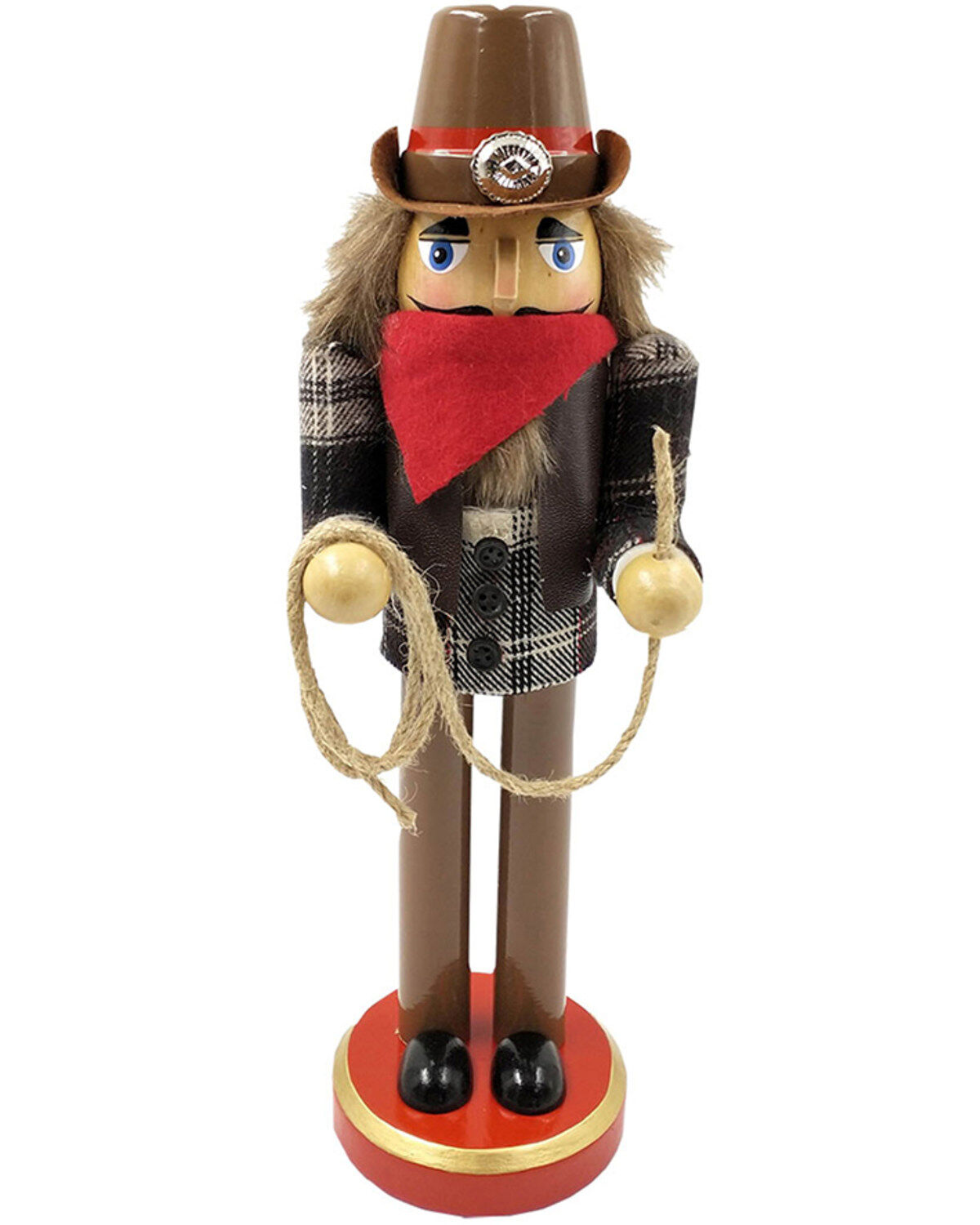 Image #1 - Santa's Workshop 12" Lassoing Cowboy Nutcracker, Brown, hi-res