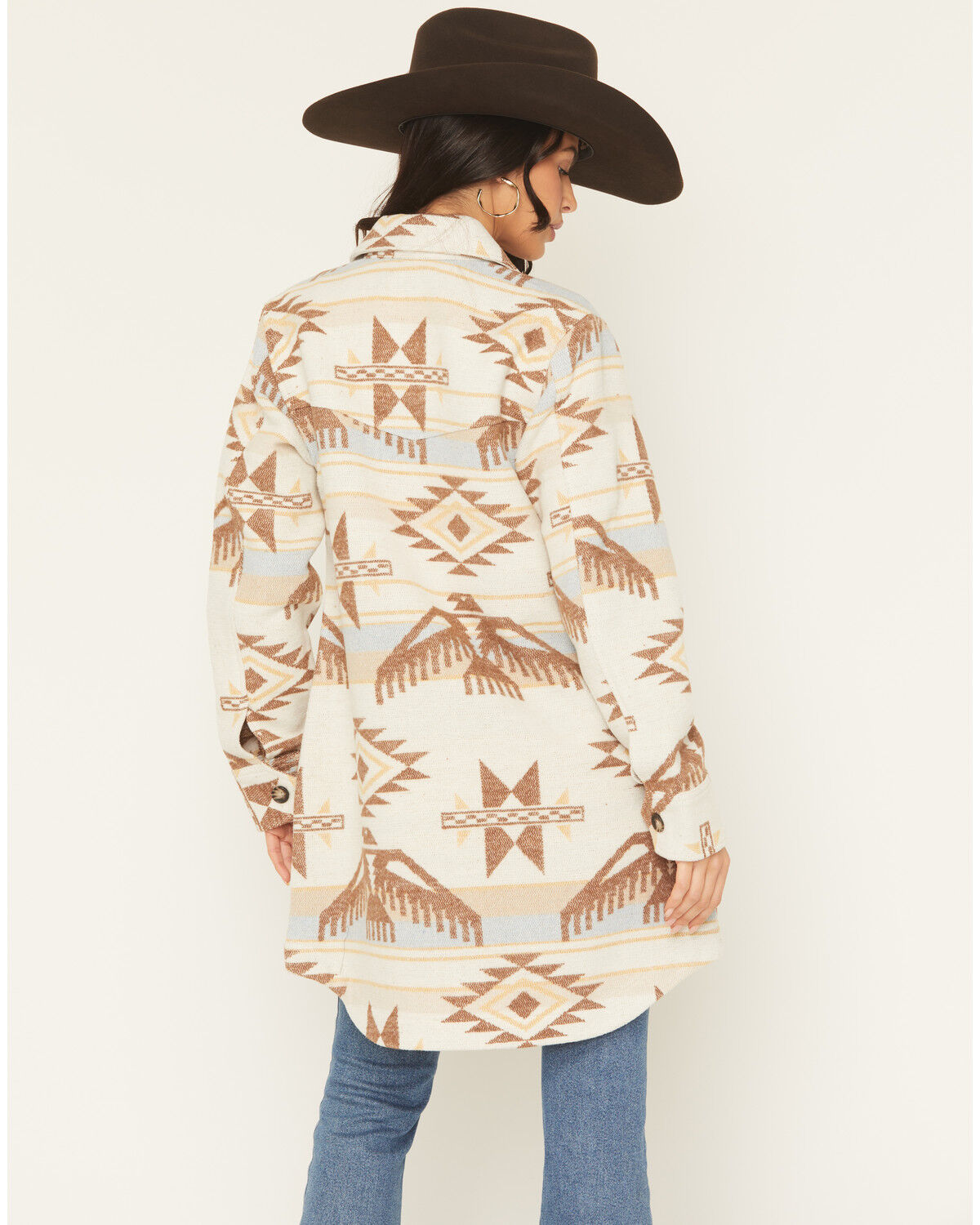 Image #4 - Idyllwind Women's Mcain Southwestern Print Button-Down Long Shacket, Cream, hi-res