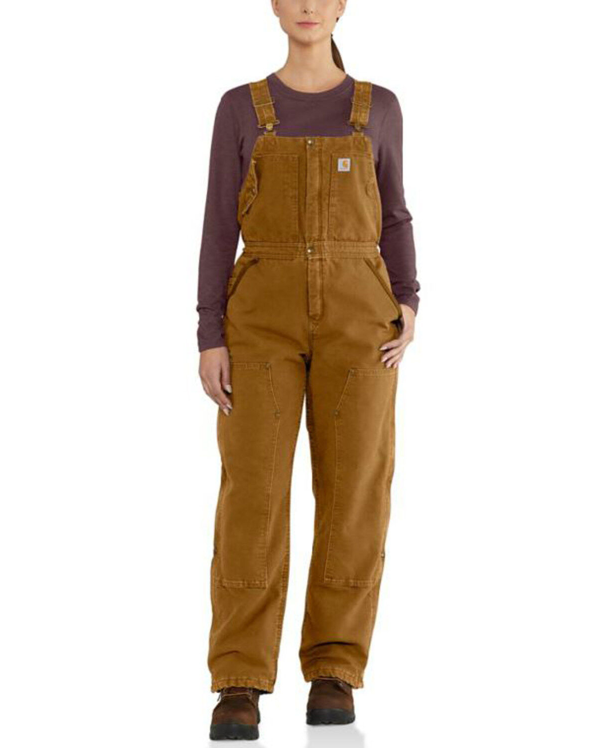 Image #1 - Carhartt Women's Weathered Duck Wildwood Bib Overalls, , hi-res