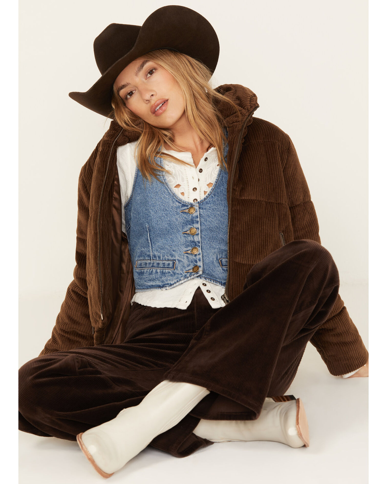Womens corduroy puffer jacket cheap