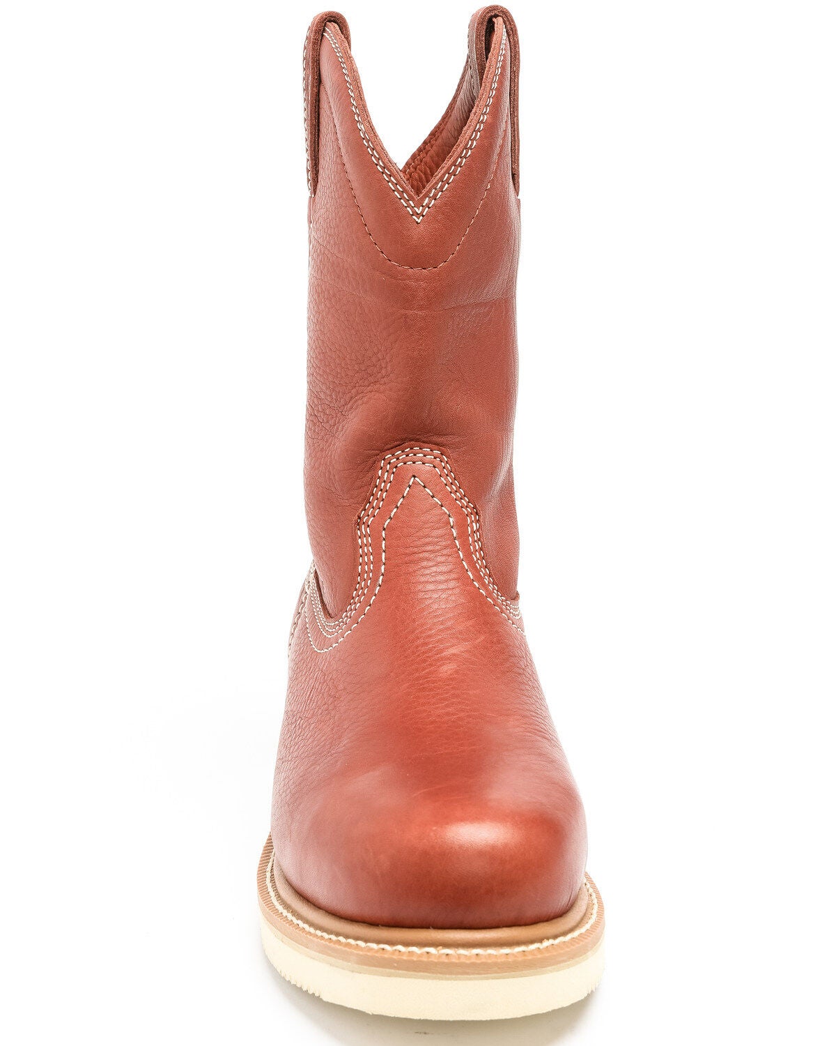 flat sole pull on work boots