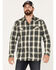 Image #1 - Moonshine Spirit Men's All Day Long Large Plaid Snap Western Shirt, Green, hi-res
