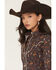 Image #2 - Rock & Roll Denim Women's Western Conversation Print Long Sleeve Snap Western Shirt, Brown, hi-res