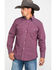 Image #5 - Wrangler Men's Wrinkle Resist Small Plaid Long Sleeve Western Shirt, Red, hi-res