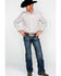 Image #6 - Rock & Roll Denim Men's Crinkle Washed Poplin Print Long Sleeve Western Shirt, Cream, hi-res