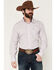 Image #1 - Ariat Men's Wrinkle Free Solid Long Sleeve Button-Down Western Shirt, Lavender, hi-res