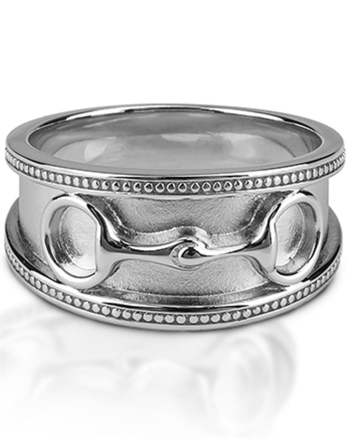 Kelly Herd Women's Sterling Silver Wide Band Eggbutt Bit Ring, Silver, hi-res