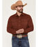 Image #1 - Wrangler Retro Men's Solid Corduroy Long Sleeve Snap Western Shirt - Tall, Rust Copper, hi-res