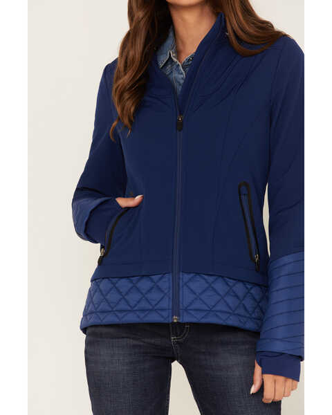 Image #2 - RANK 45® Women's Seliana Hooded Hybrid Softshell Jacket, Royal Blue, hi-res