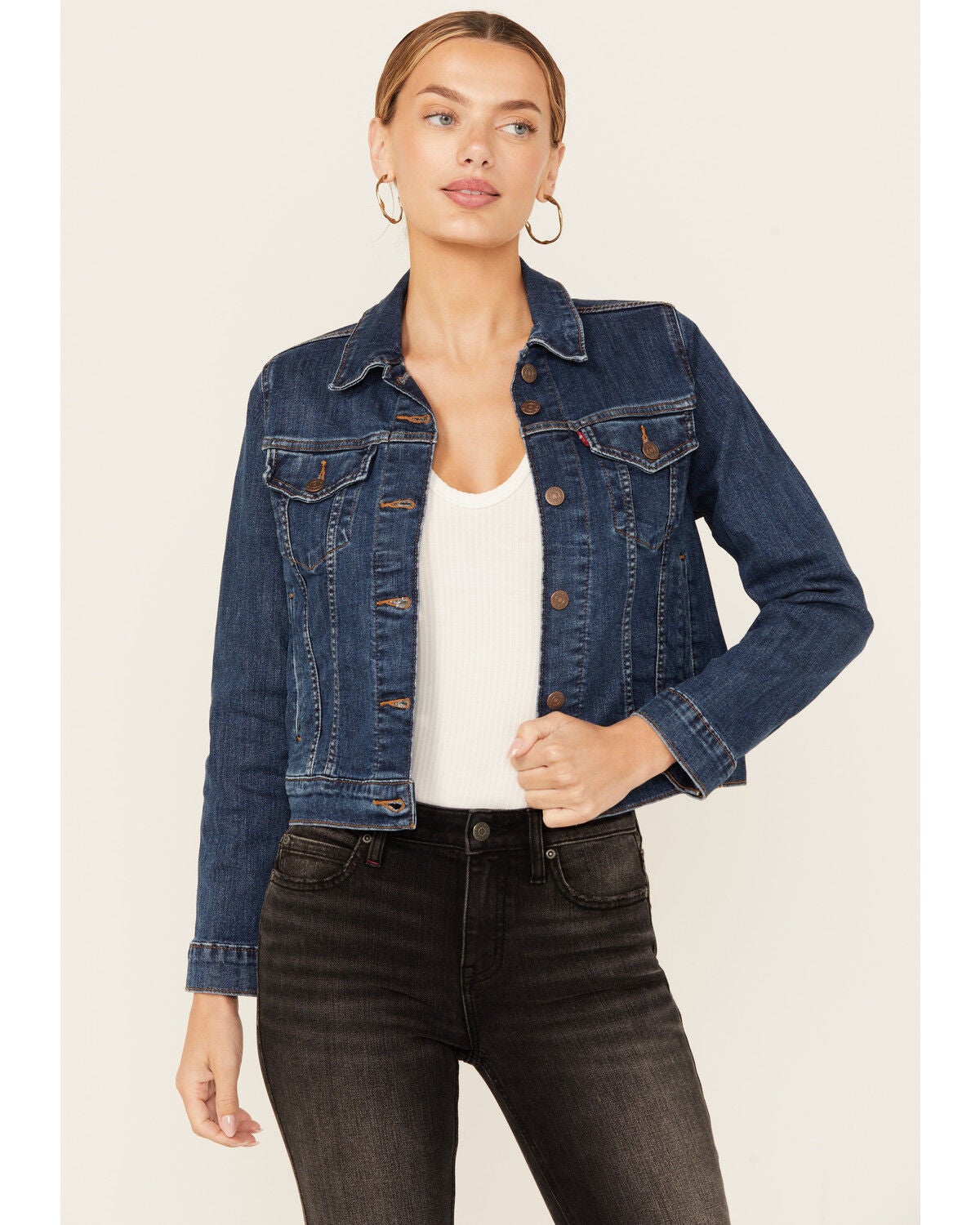 Levi's Women's Original Trucker Jacket, Dark Wash, hi-res
