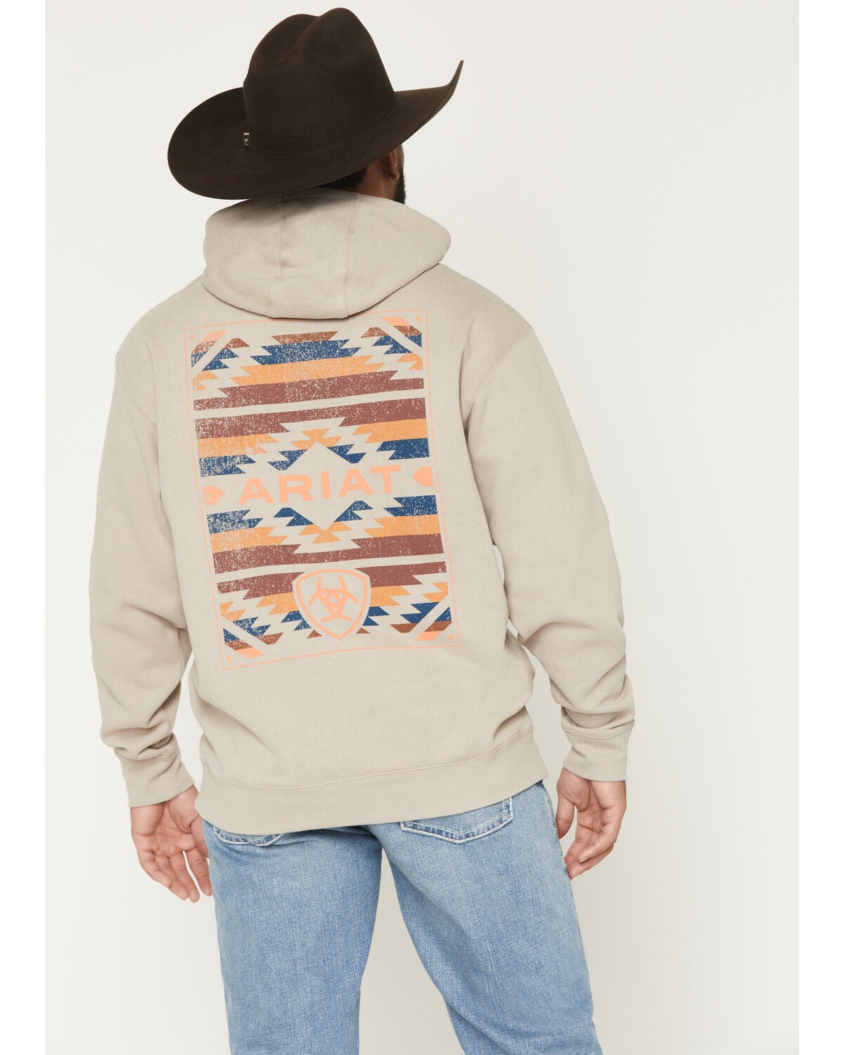 Ariat Men's Tapiz Zapoteco Graphic Hooded Sweatshirt, Sand, hi-res
