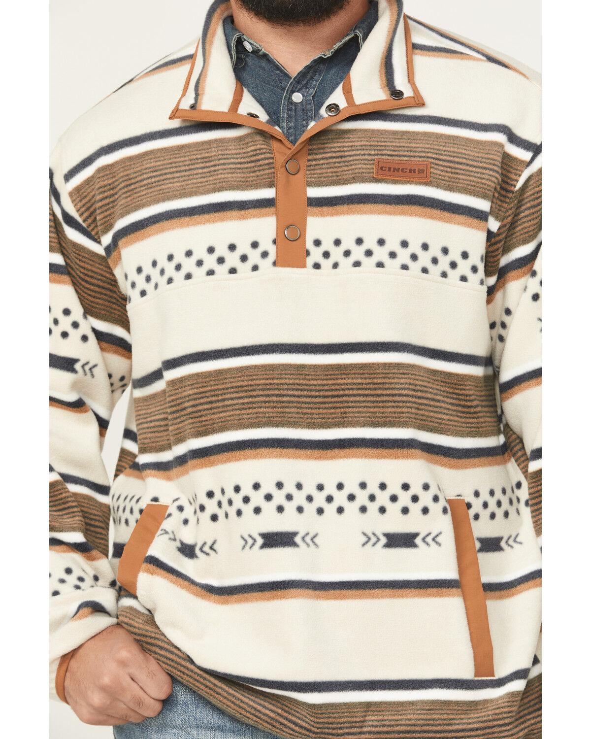 Product Name:  Cinch Men's Striped 1/4 Snap Pullover