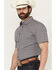 Image #2 - Cody James Men's Wildlife Plaid Print Short Sleeve Button-Down Stretch Western Shirt, Blue, hi-res