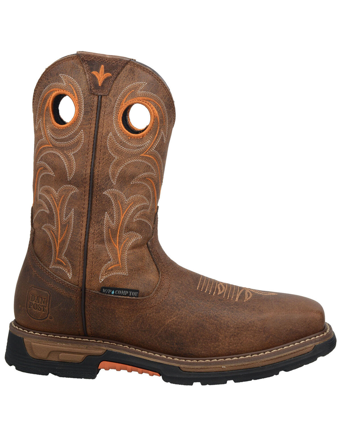 Image #2 - Dan Post Men's Storms Eye Waterproof Western Work Boots - Composite Toe, Brown, hi-res