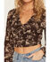 Image #3 - Idyllwind Women's Percy Conversational Print Twist Front Blouse, Dark Brown, hi-res