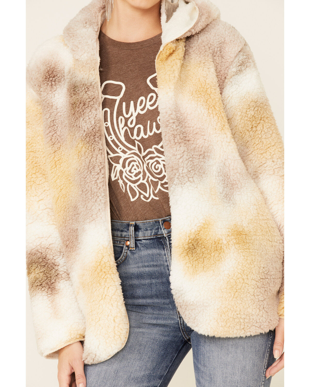 womens hooded sherpa