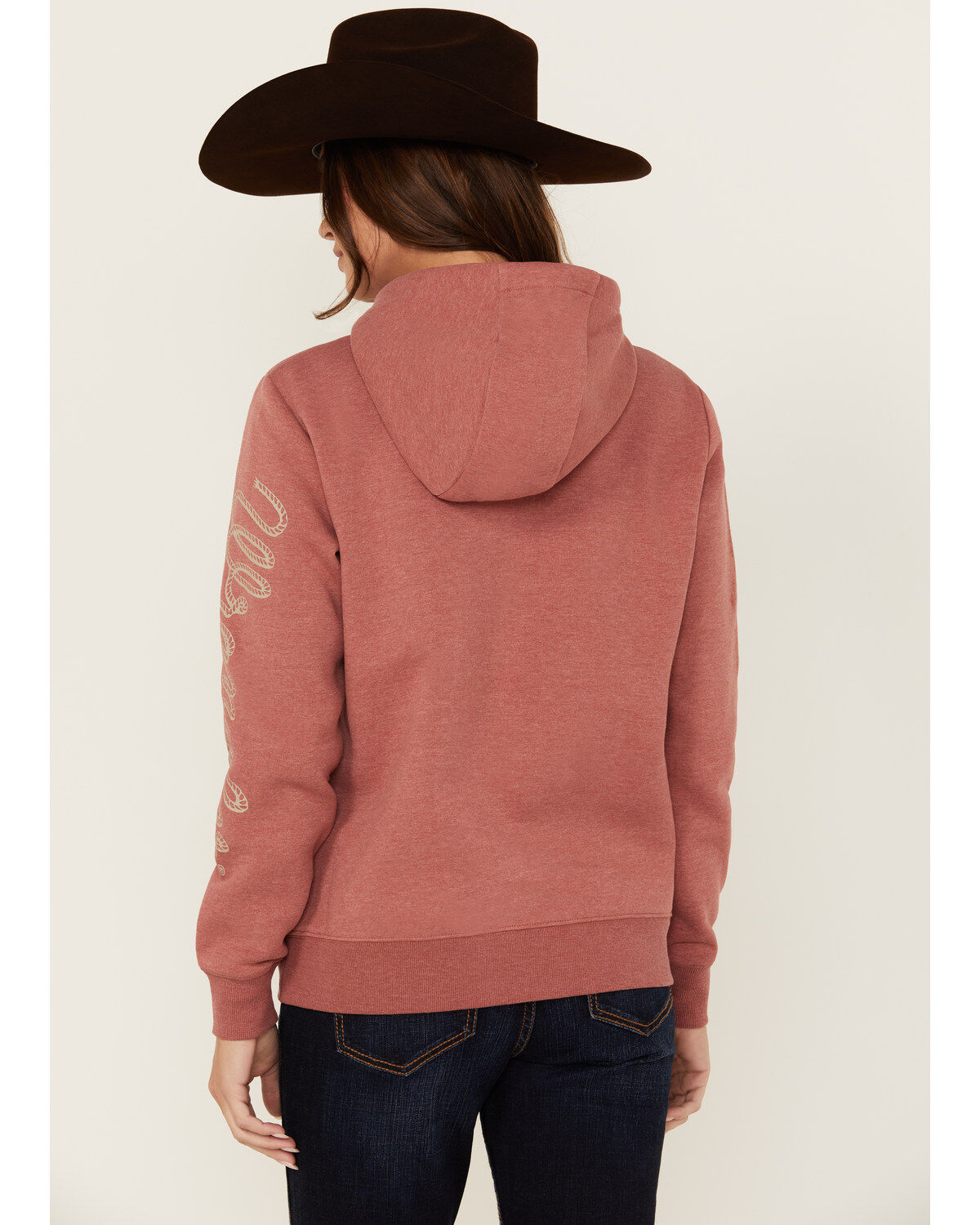 Image #4 - Wrangler Women's Logo Horse Graphic Hoodie, Rust Copper, hi-res