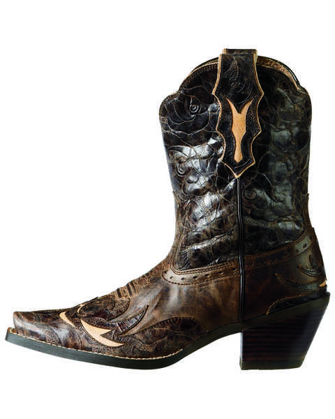 Image #3 - Ariat Brown Dahlia Wingtip Cowgirl Boots - Snip Toe, , hi-res