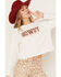 Blended Women's Howdy Sequin Graphic Long Sleeve Tee, Ivory, hi-res