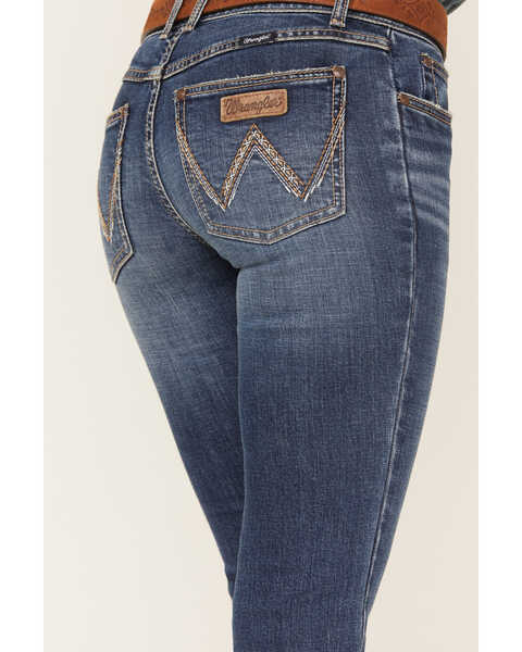Wrangler Retro Women's Mae Flare Mid Rise Faith Denim Jeans, Blue, hi-res