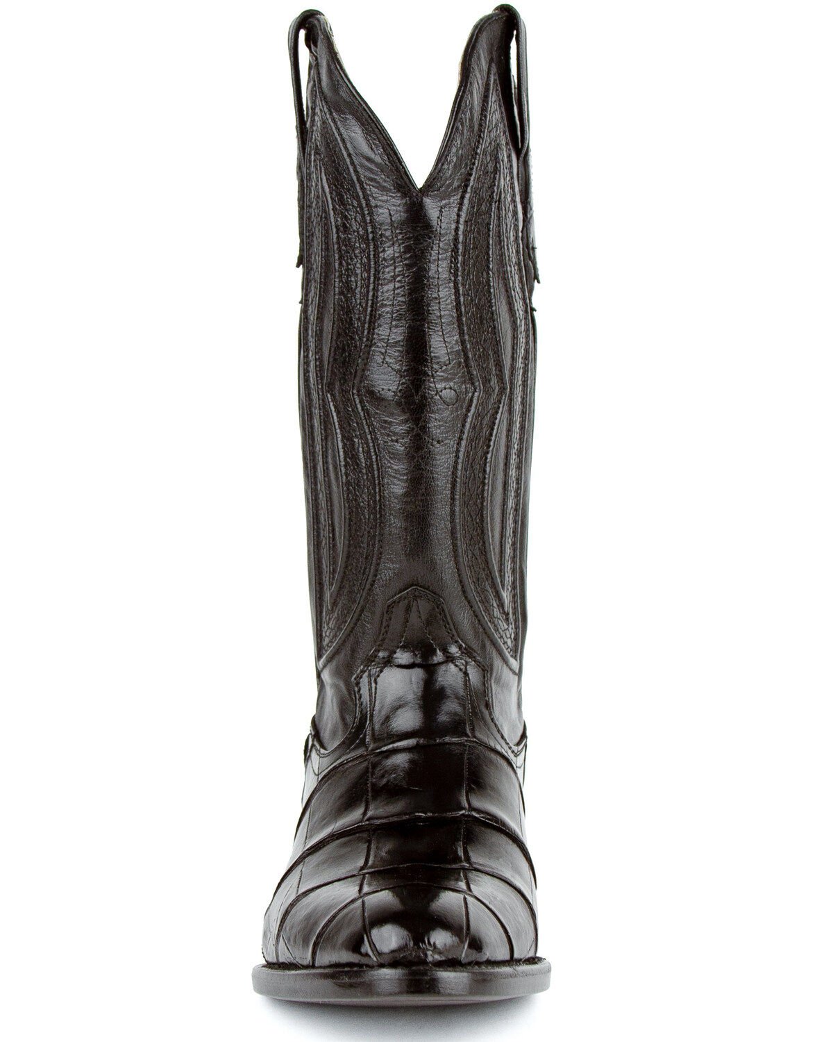 Image #4 - Ferrini Men's Stallion Alligator Belly Western Boots - Round Toe, Black, hi-res