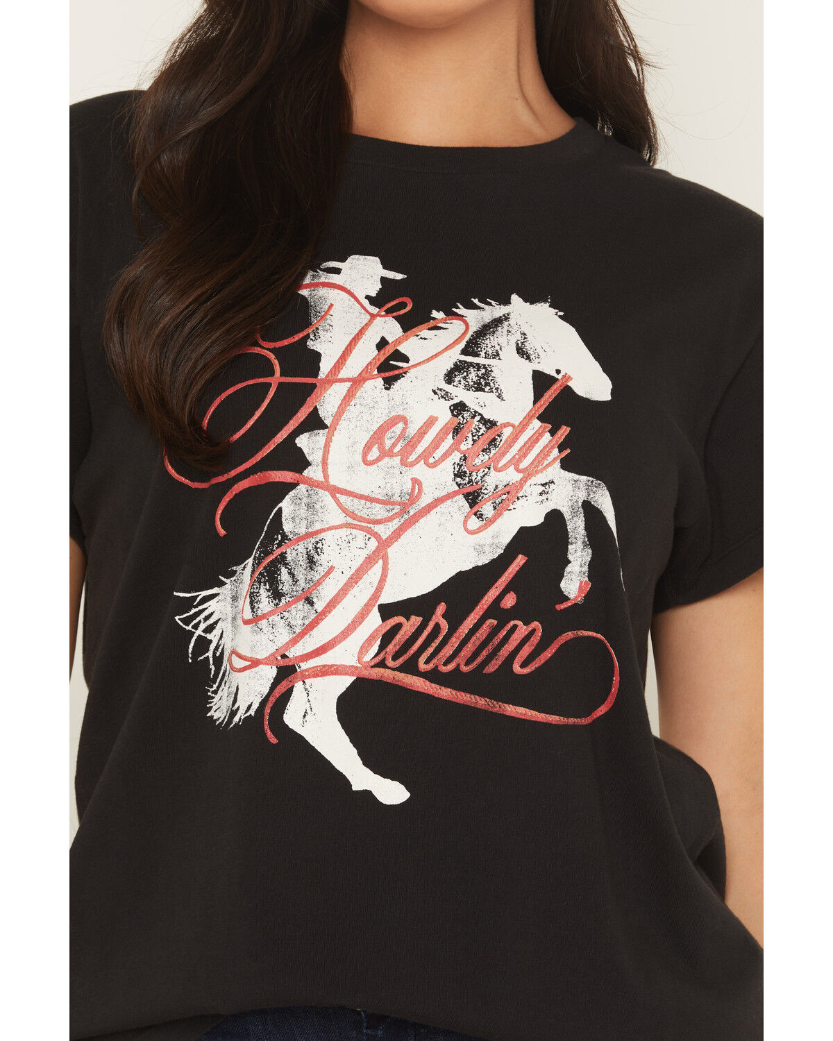 Image #3 - Girl Dangerous Women's Howdy Horse Short Sleeve Graphic Tee, Black, hi-res