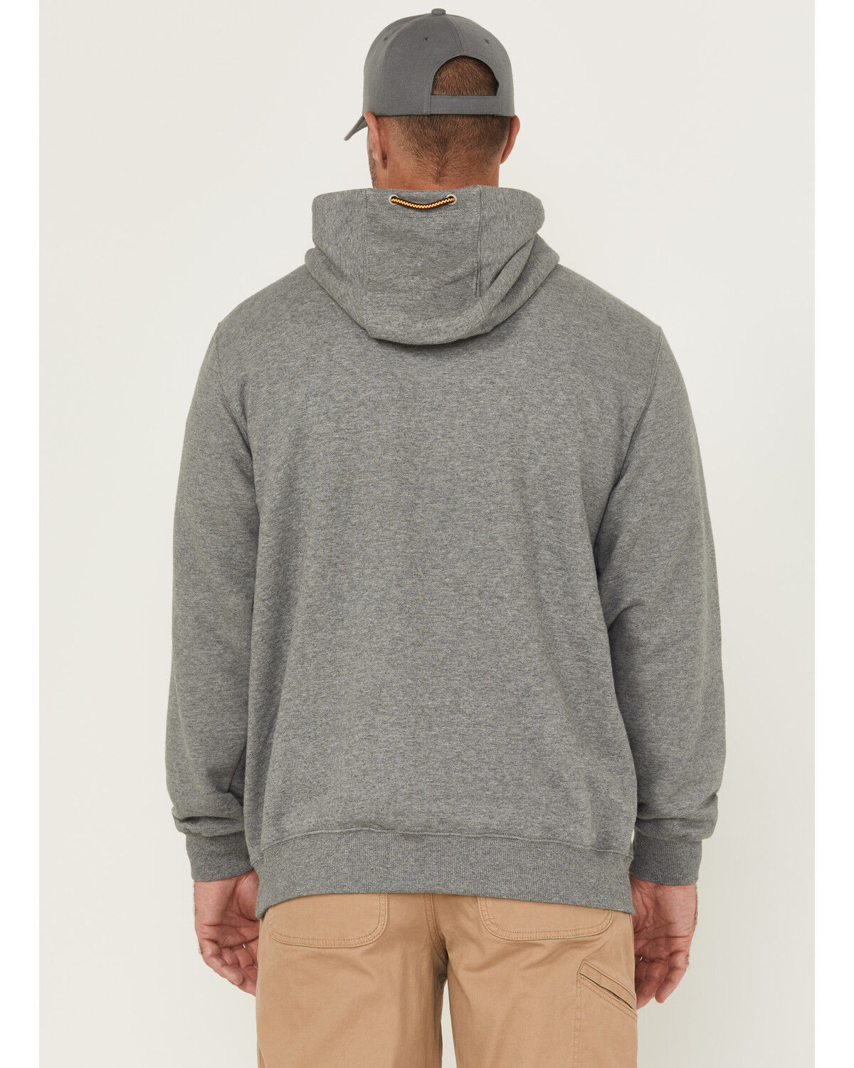 Image #4 - Thorogood Men's Heavyweight Brushed Embossed Logo Hooded Sweatshirt, Heather Grey, hi-res