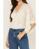 Image #3 - Shyanne Women's Wrap Front Long Sleeve Lace Top, Ivory, hi-res