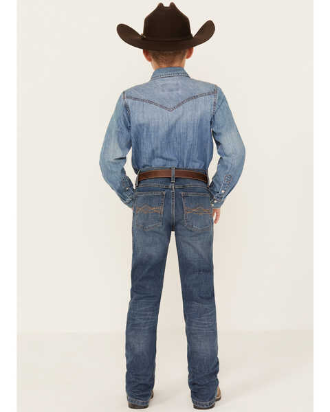Image #3 - Wrangler Boys' Medium Wash Slim Fit Vintage Bootcut Denim Jeans, Medium Wash, hi-res