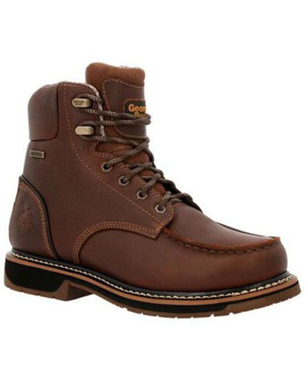 Georgia Boot Men's AMP LT Waterproof Work Boots - Soft Toe, Brown, hi-res