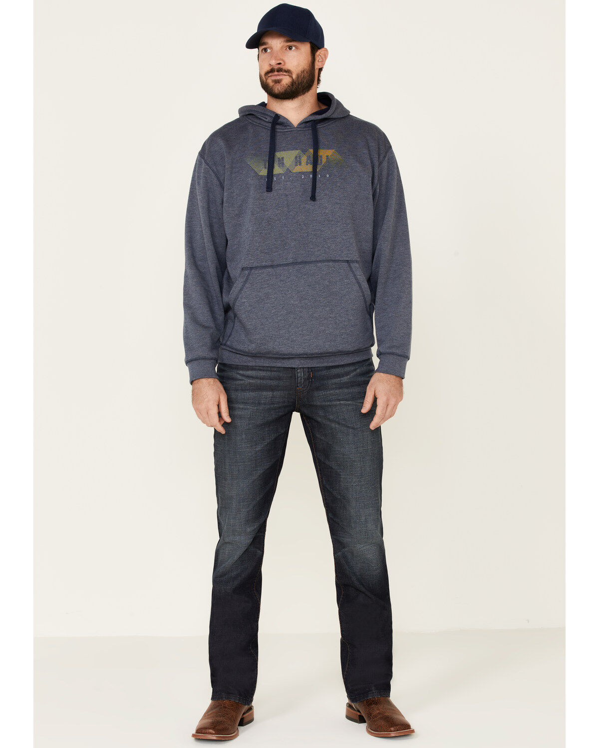 Image #2 - Tin Haul Men's Geometric Abstract Logo Hooded Sweatshirt, Blue, hi-res