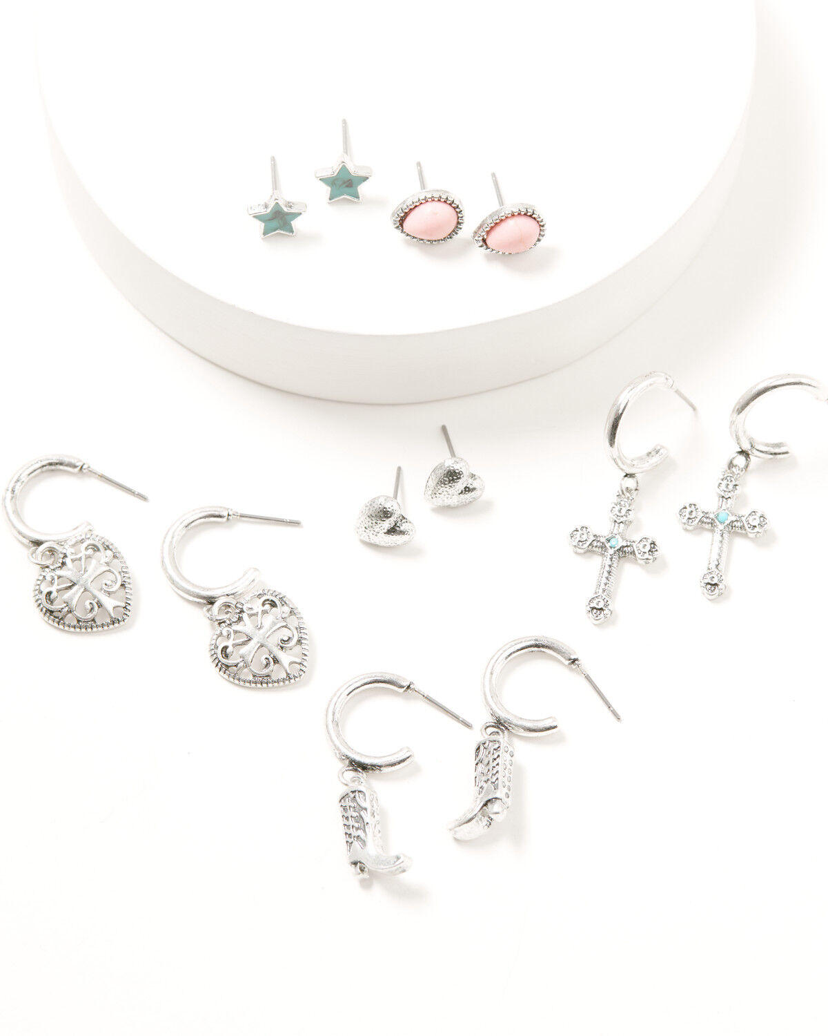 Image #1 - Shyanne Women's Western Earring Set - 6 Piece, Silver, hi-res