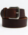 Hawx® Men's Beveled Edge Work Belt, Brown, hi-res