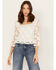 Image #1 - Shyanne Women's Diamond Embroidered Mesh Top, White, hi-res