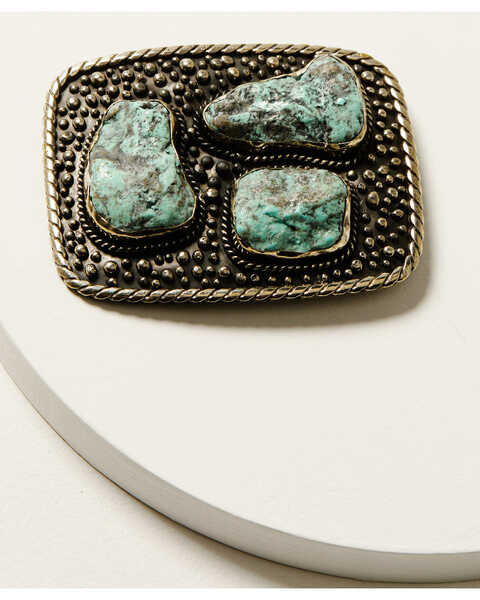 Paige Wallace Women's Turquoise Three Stone Belt Buckle , Turquoise, hi-res