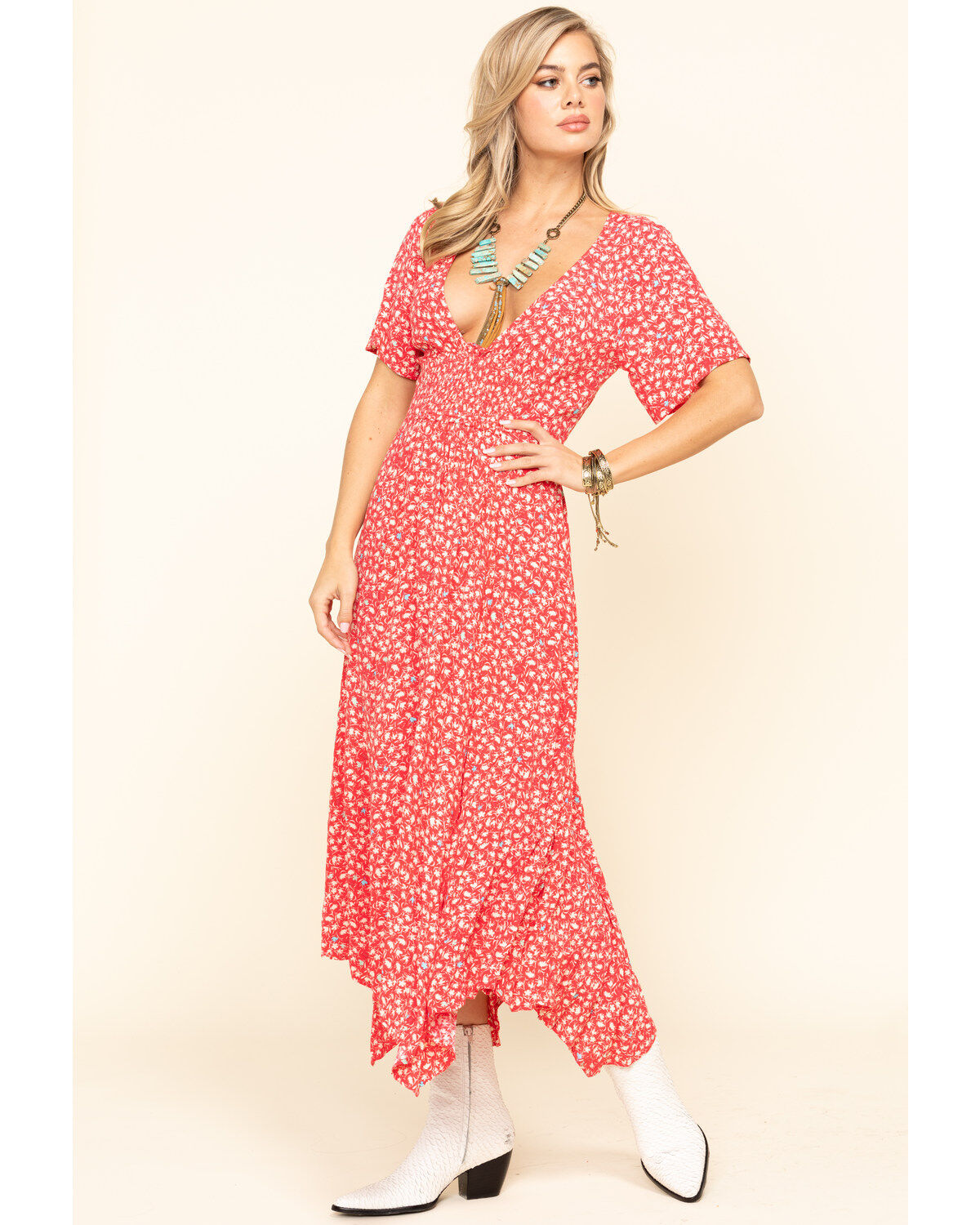 red free people dress