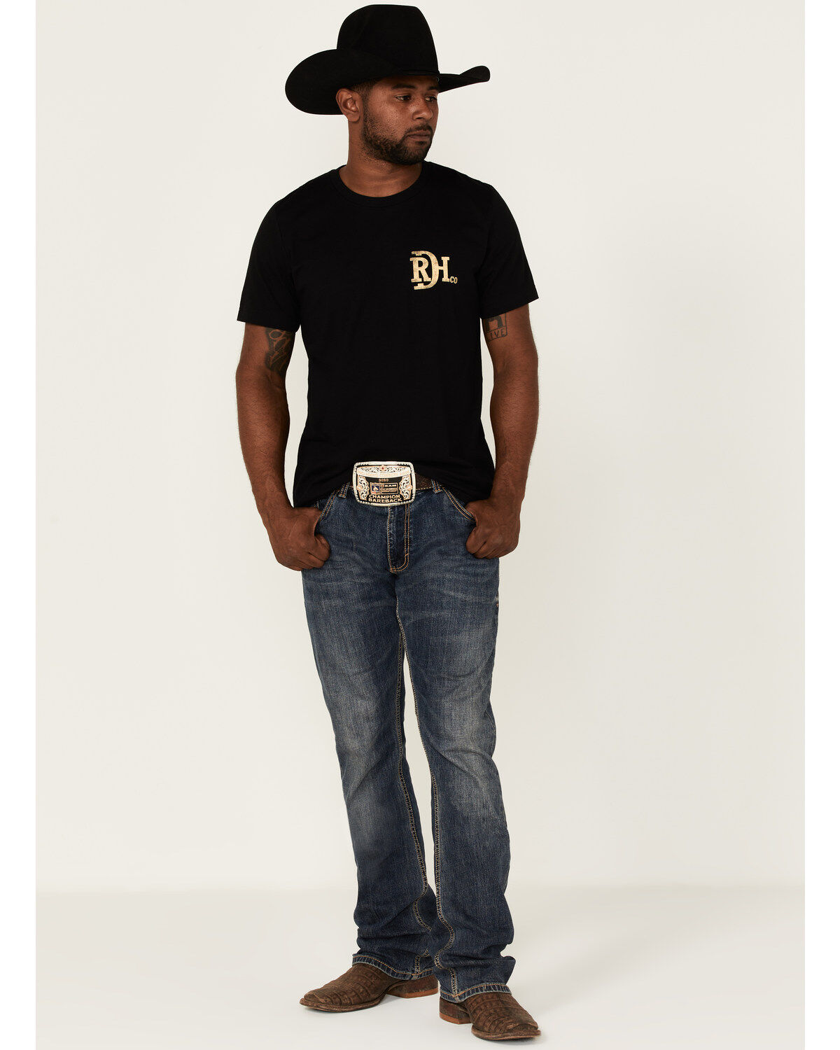 Image #2 - Red Dirt Hat Co. Men's Chupacabra Trackers Graphic T-Shirt, Black, hi-res