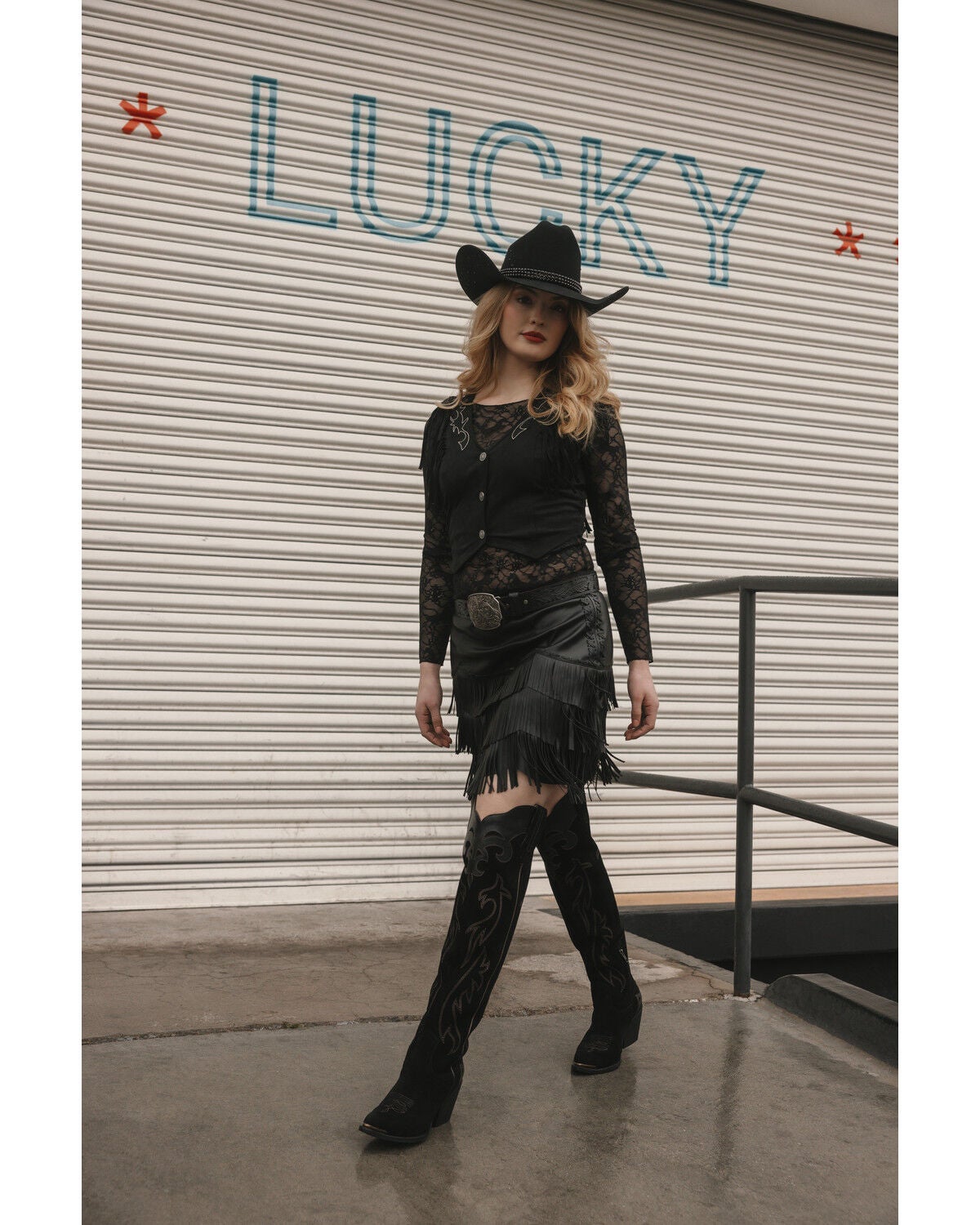 Idyllwind Women's Irene Fringe Faux Leather Skirt, Black, hi-res