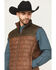 Image #2 - Cripple Creek Men's Faux Leather Puffer Vest, Brown, hi-res