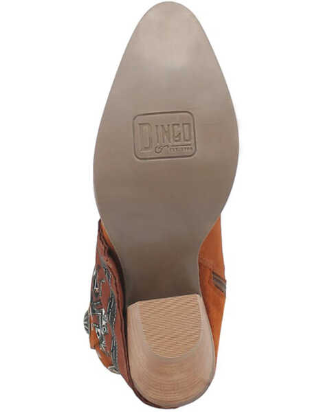 Image #7 - Dingo Women's Suede Bandida Western Booties - Medium Toe , Brown, hi-res