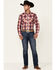 Image #2 - Rock & Roll Denim Men's Red Large Yarndye Plaid Long Sleeve Snap Western Shirt, Red, hi-res