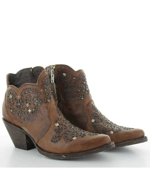Image #1 - Yippee Ki Yay by Old Gringo Women's Molly Short Brown Fashion Booties - Snip Toe, , hi-res