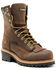 Hawx Men's 8" Waterproof Logger Boots - Steel Toe, Dark Brown, hi-res